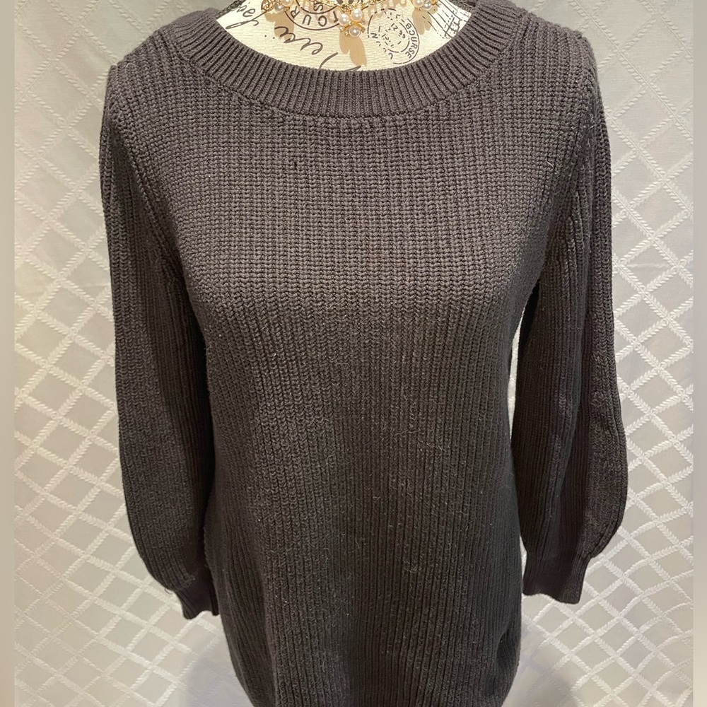 Women's Ann Taylor Loft Black Sweater With Back Cut out Size Small